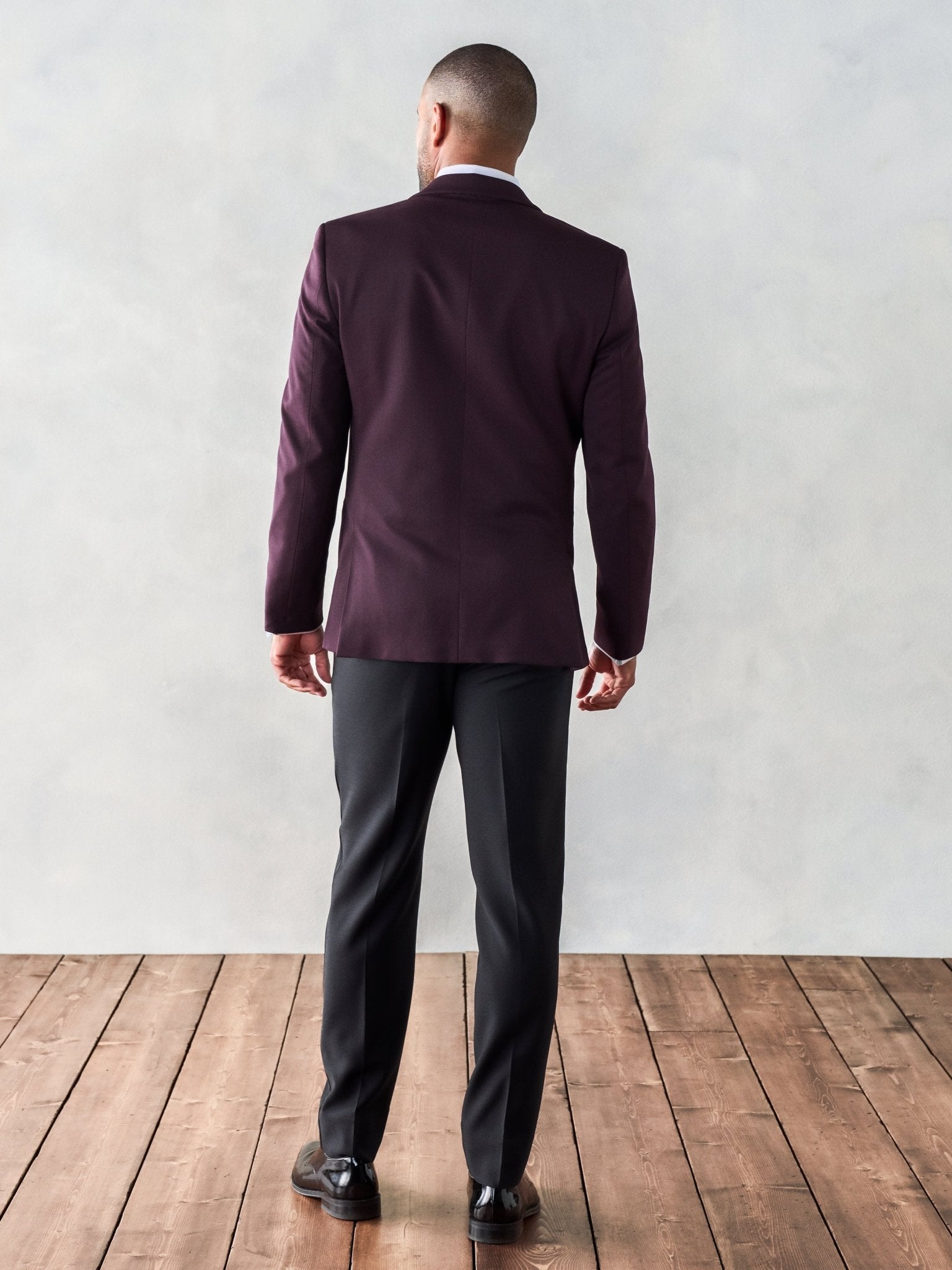 Plum Shawl Tuxedo Jacket Home Try - On - The Black Tux