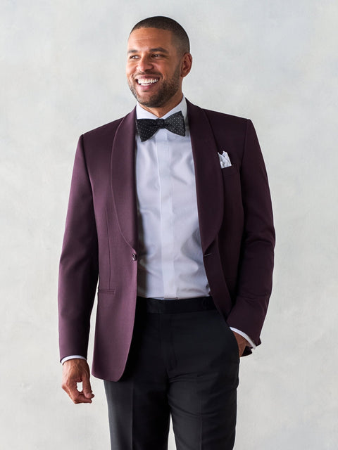 Plum Shawl Tuxedo Jacket