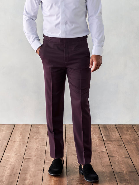 Slim Fit Plum Tuxedo Pants | The Black Tux Slim Fit Plum Tuxedo Pants | The Black Tux