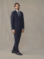 Navy Plaid Wool Suit