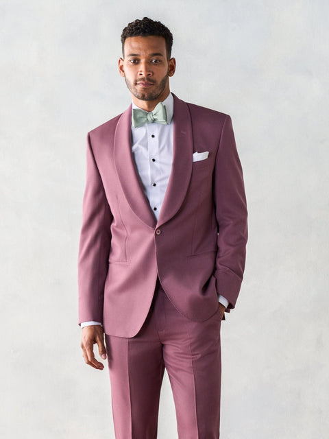 Rose Shawl Collar Tuxedo Home Try-On