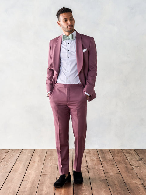 Rose Shawl Collar Tuxedo Home Try-On