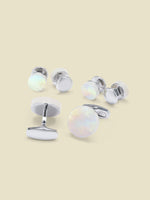 Round Mother of Pearl Cufflinks & Studs Set - The Black Tux
