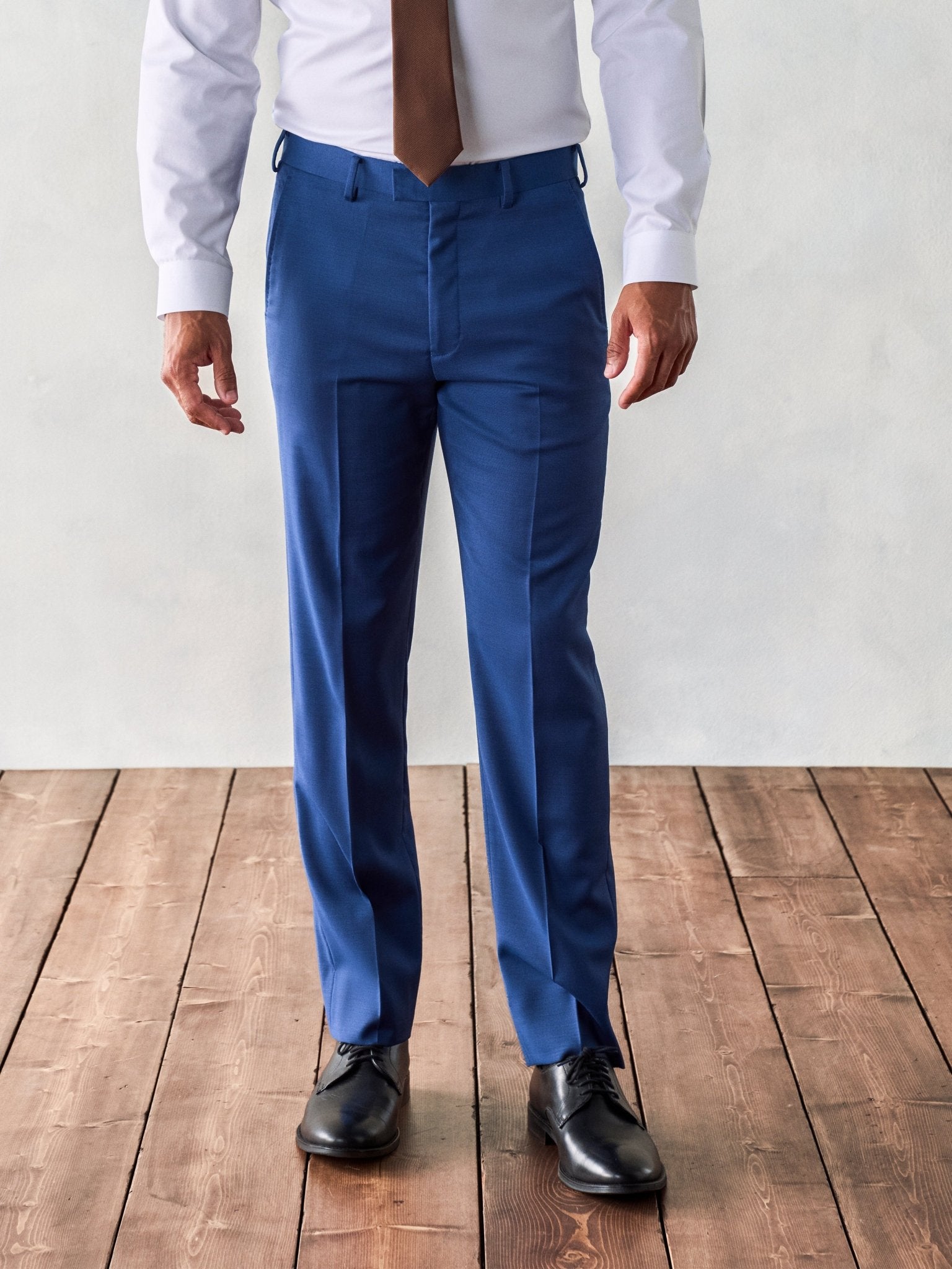 The Black Tux Royal Suit Pants-Classic In Blue | Size: 46/30
