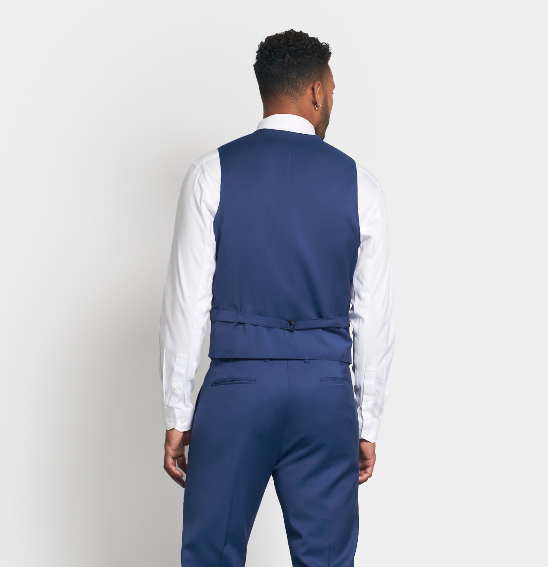 Royal Blue Suit Vest Home Try - On - The Black Tux