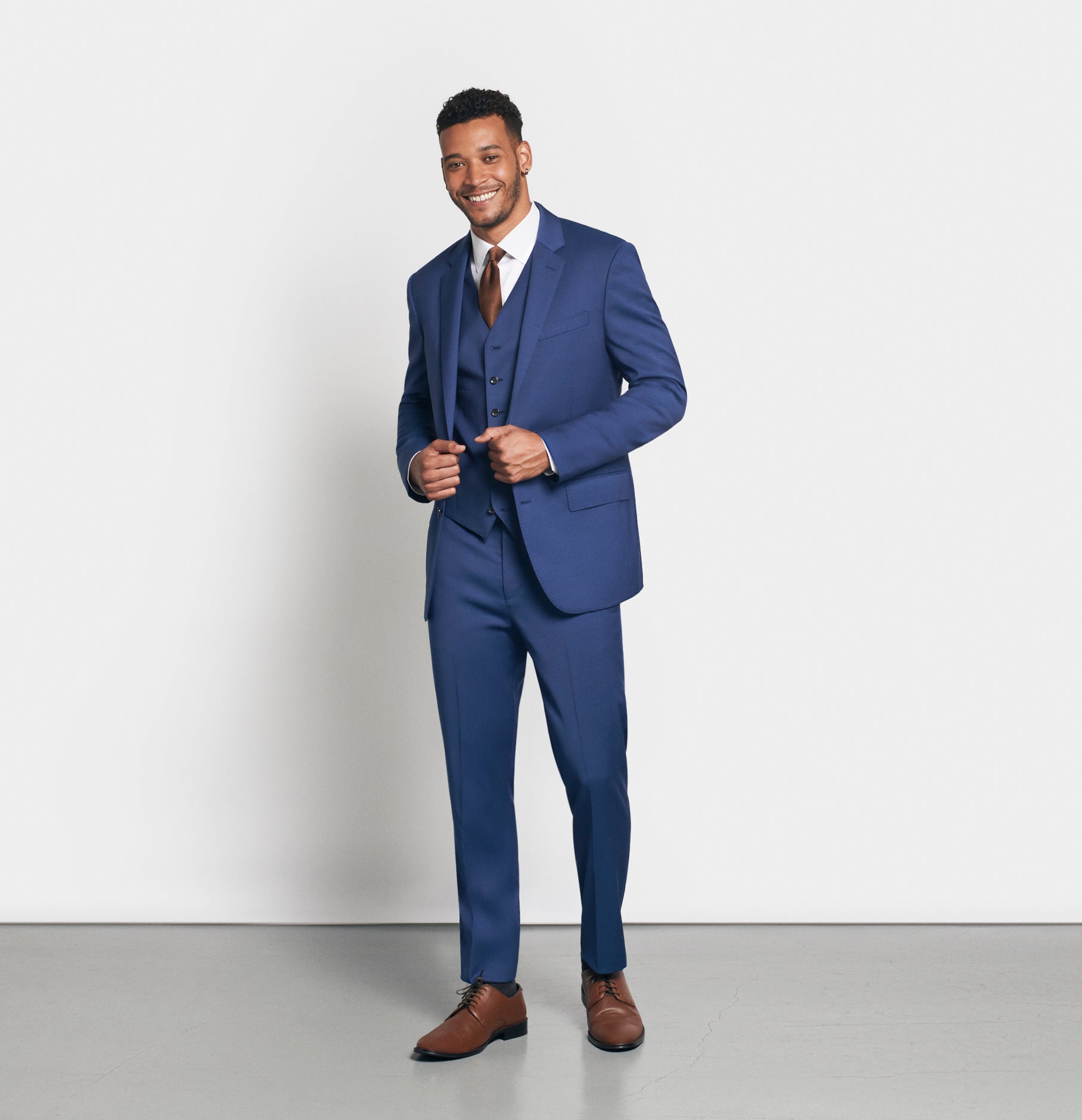 Royal Blue Suit Vest Home Try - On - The Black Tux