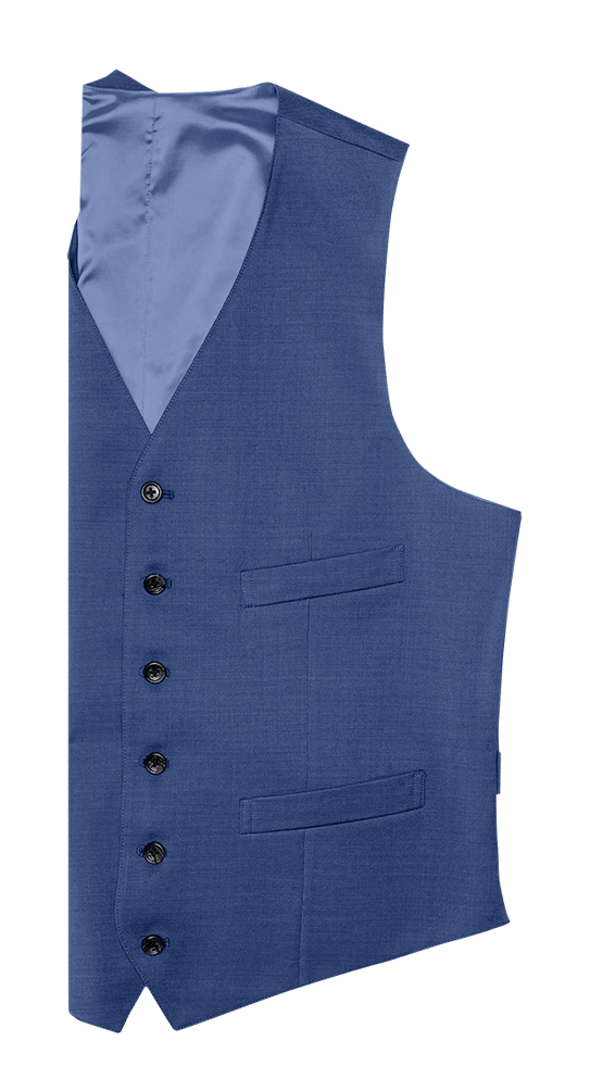 Royal Blue Suit Vest Home Try - On - The Black Tux