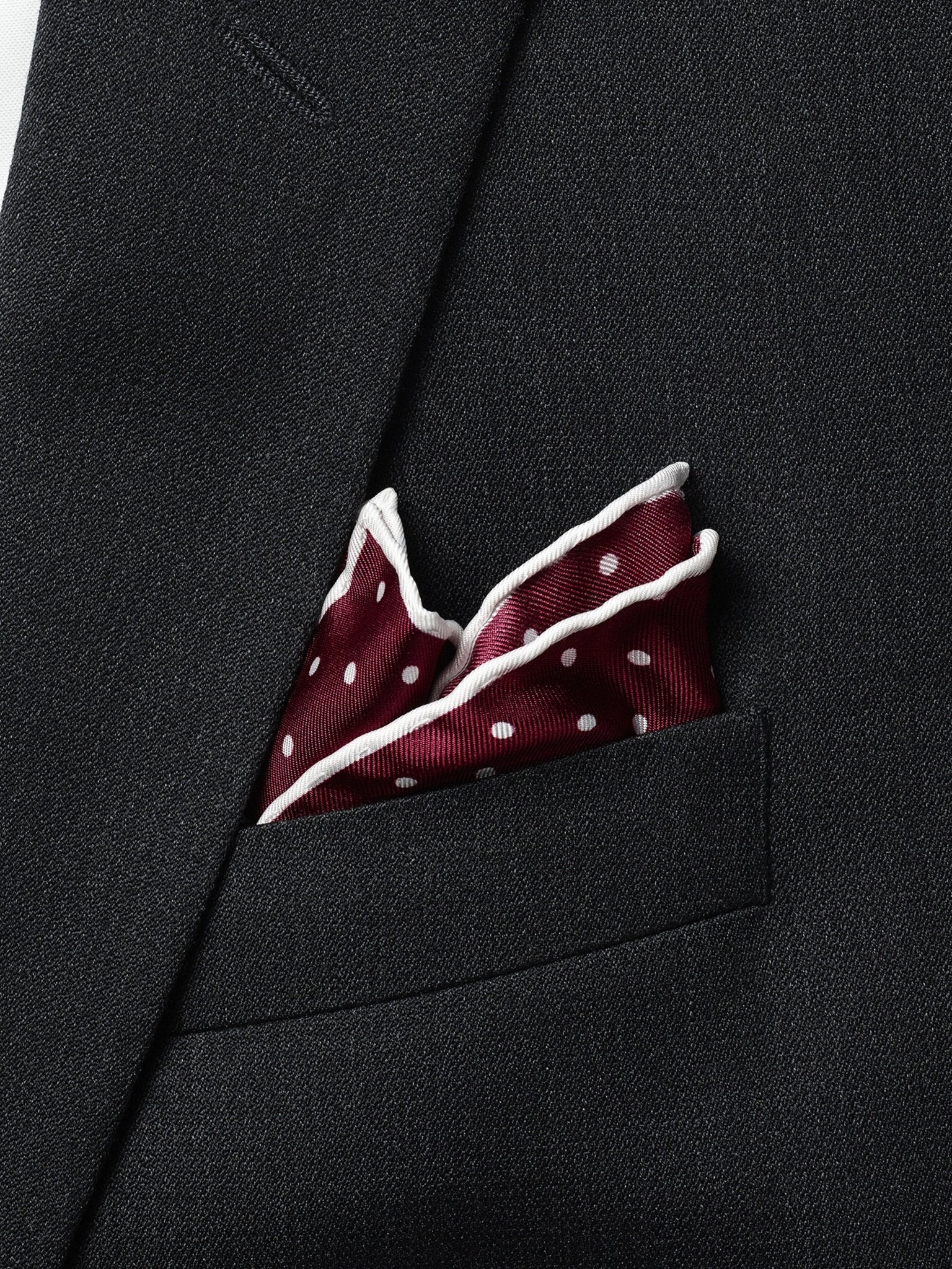 Ruby Polka Dot Pocket Square - The Black Tux