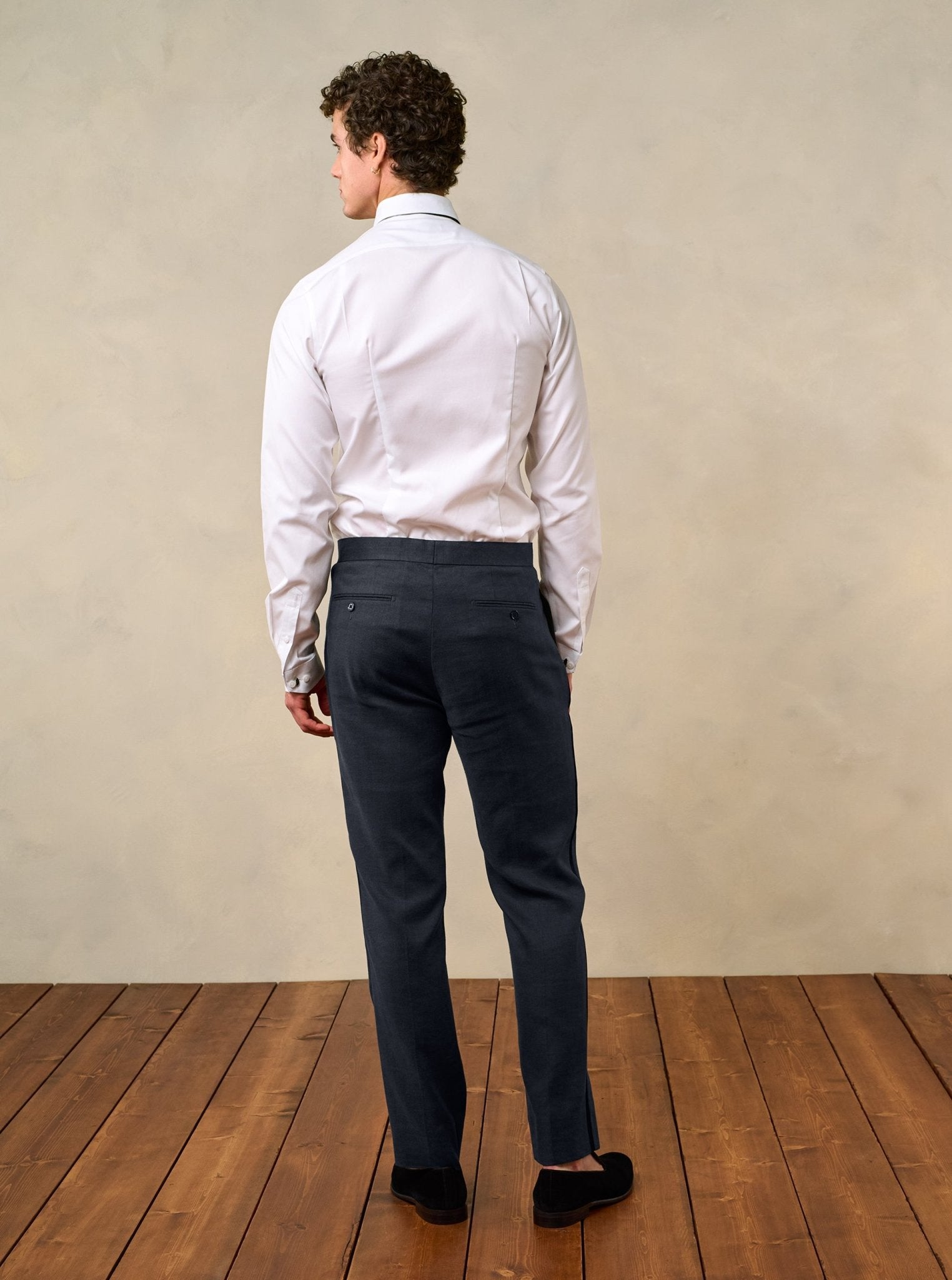 Shadow Black Linen Tuxedo Pants - Classic - The Black Tux