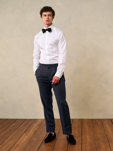 The Black Tux Shadow Linen Tuxedo Pants-Classic In Black | Size: 40/34 | Linen/Satin The Black Tux Shadow Linen Tuxedo Pants-Classic In Black | Size: 40/34 | Linen/Satin