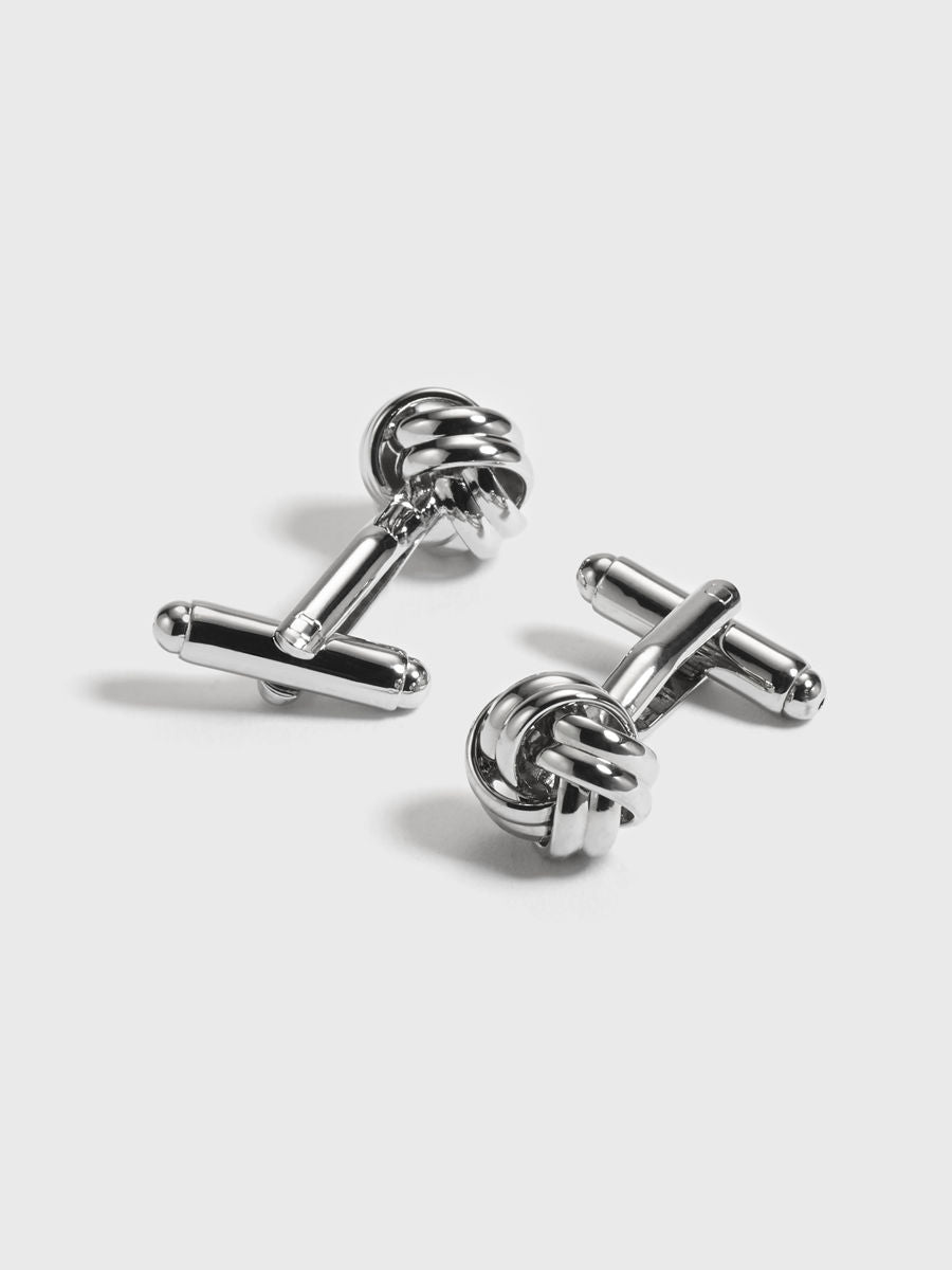 Silver Knot Cufflinks - The Black Tux