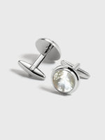 Silver Pearl Cufflinks - The Black Tux