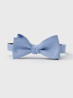 Sky Blue Linen/Silk Bow Tie - The Black Tux