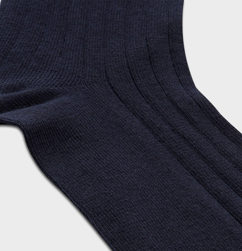 The Black Tux Solid Navy Dress Sock In Blue