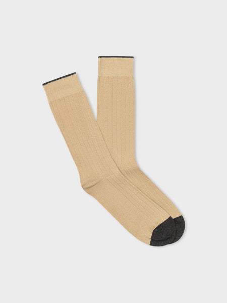 The Black Tux Solid Tan Dress Sock In Beige/Brown