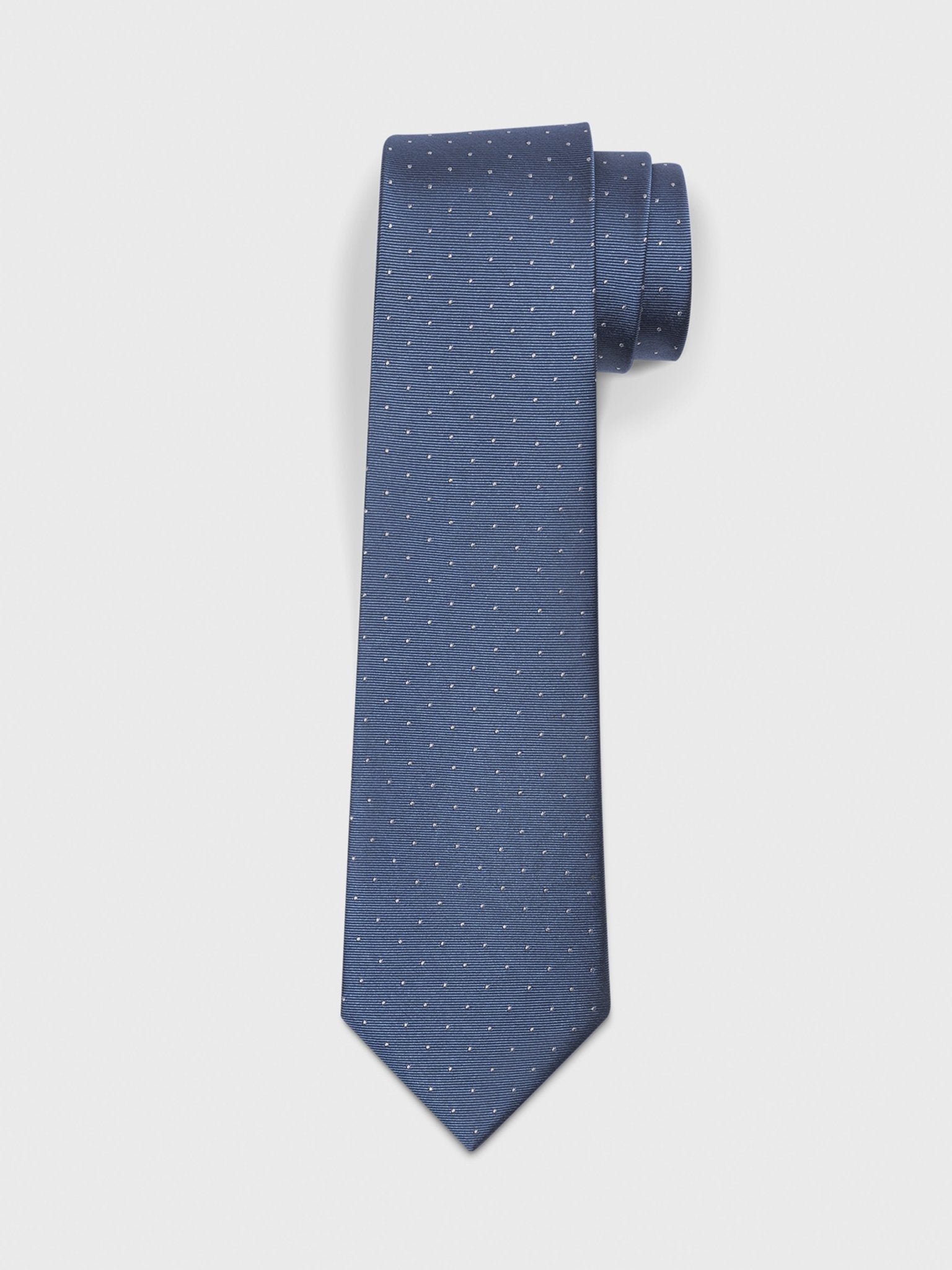 Steel Blue Pindot Necktie - The Black Tux