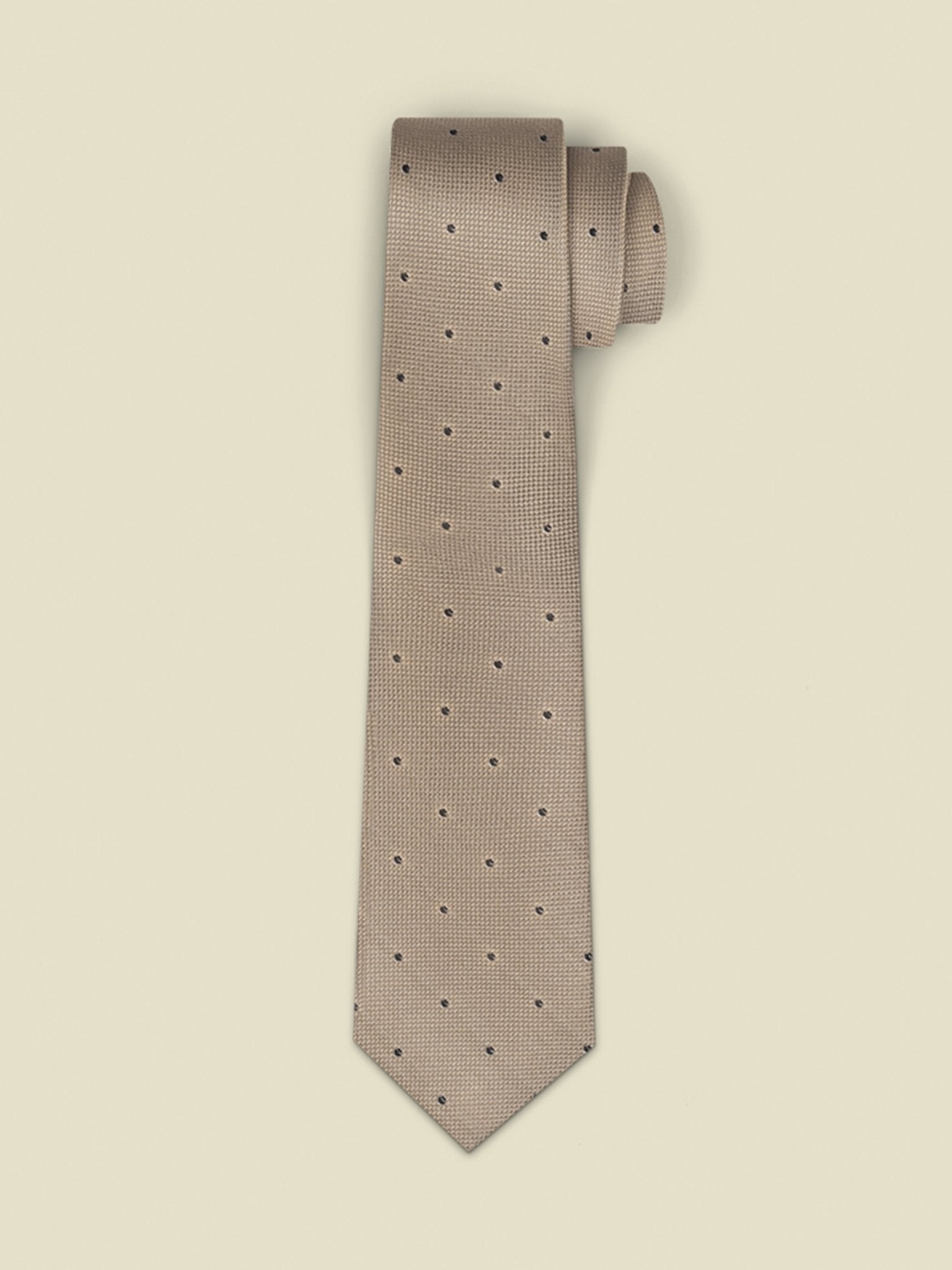 Taupe Dot Necktie - The Black Tux
