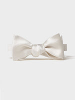 White Satin Butterfly Bow Tie - The Black Tux