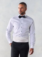 White Satin Cummerbund - The Black Tux