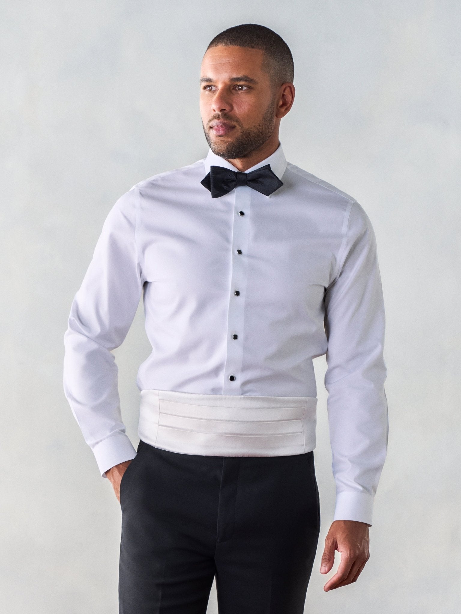 White Satin Cummerbund - The Black Tux