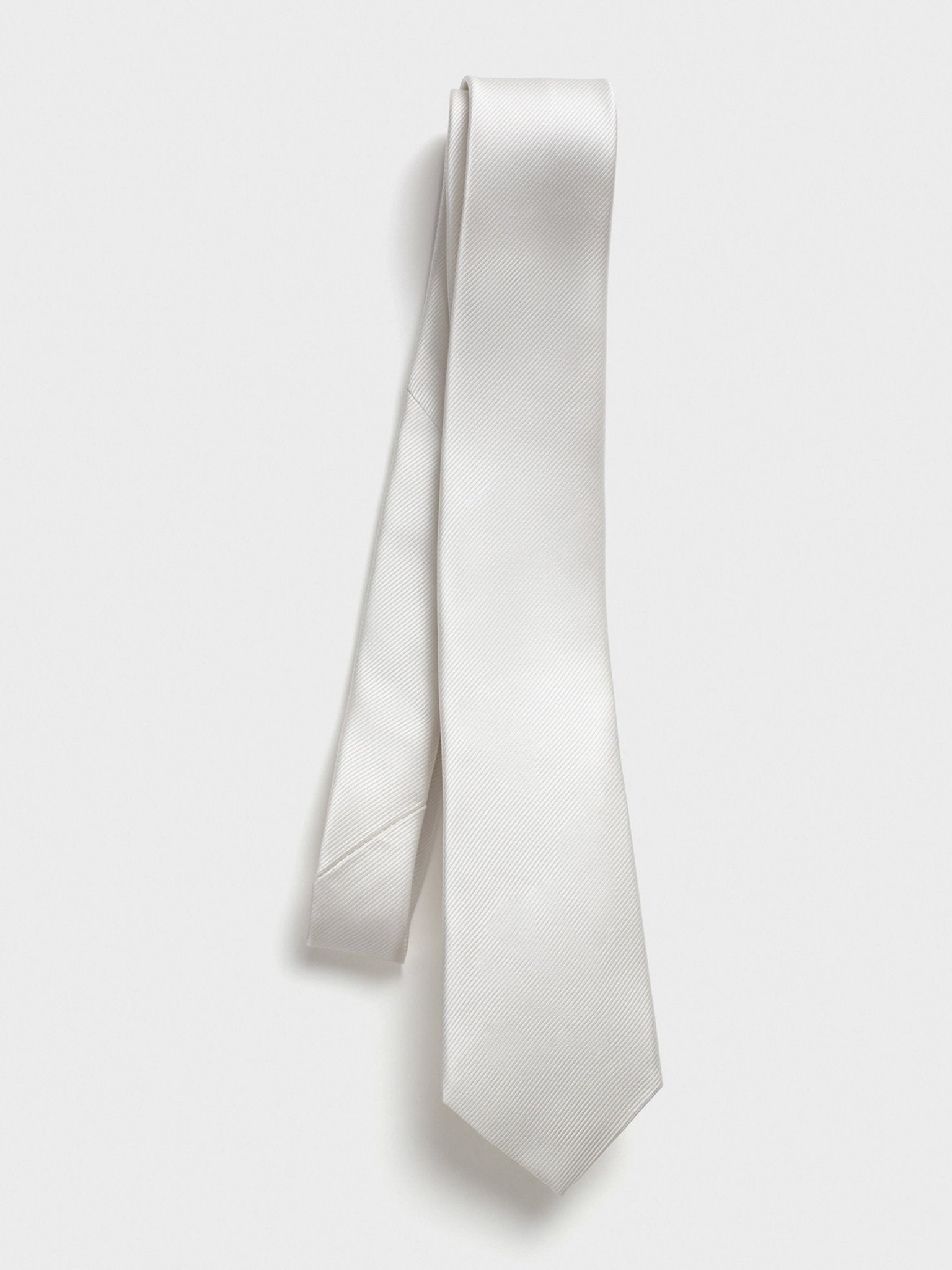 White Silk Necktie - The Black Tux