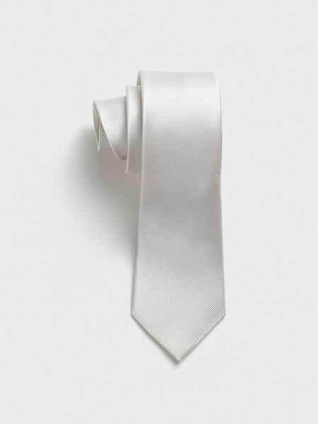 white dress tie The Black Tux Silk Necktie In White
