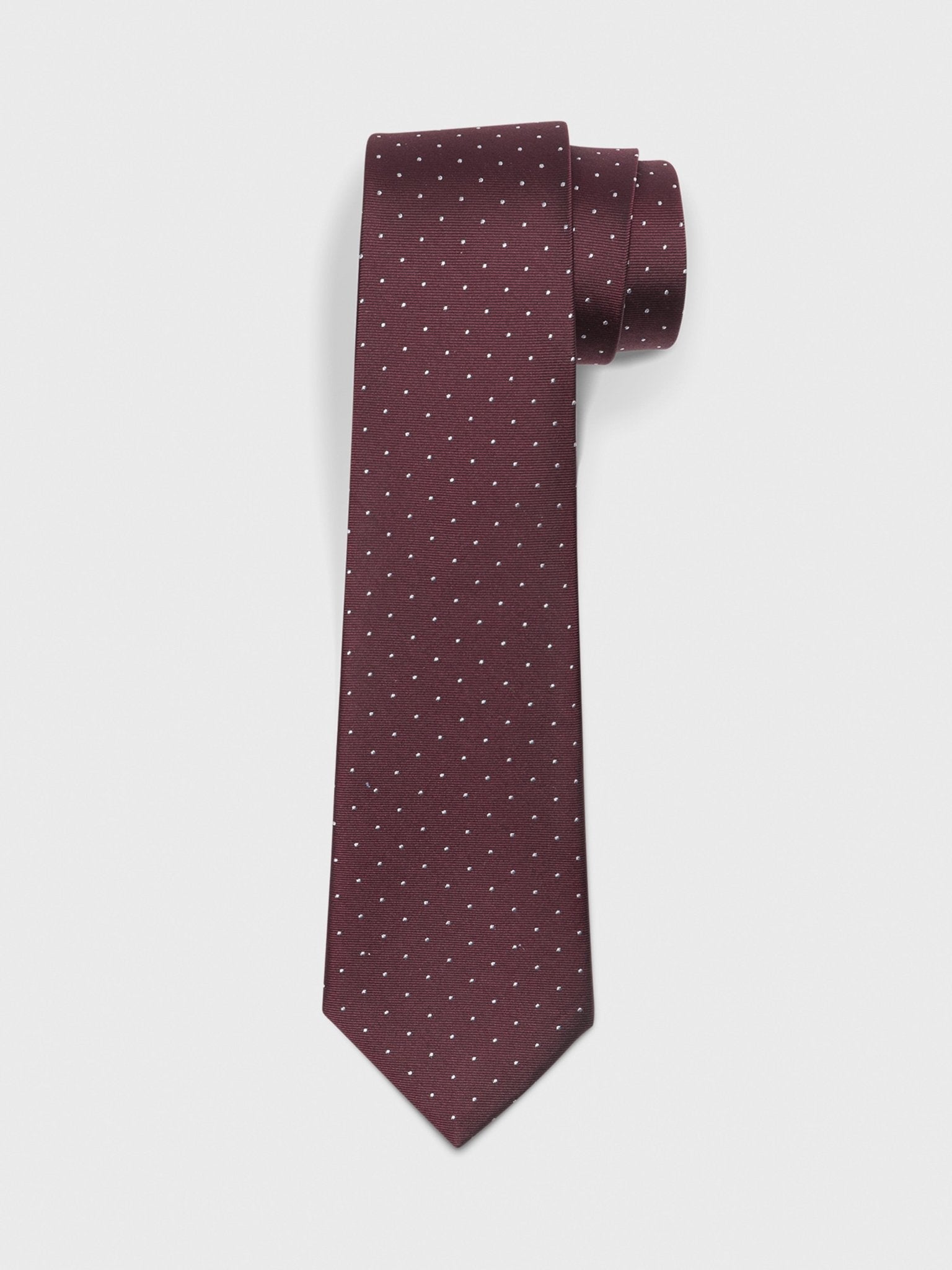 burgundy pindot tie