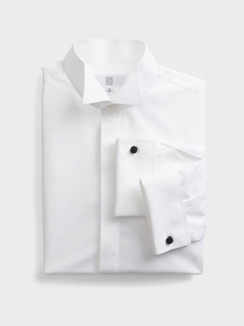 Wing Collar Fly-Front Dress Shirt