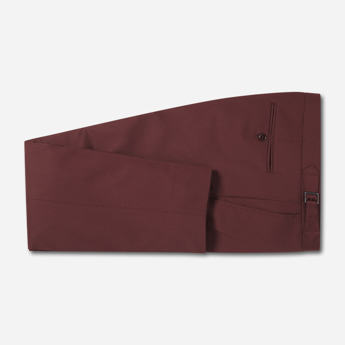 Burgundy Twill Tuxedo Pants - Slim - The Black Tux
