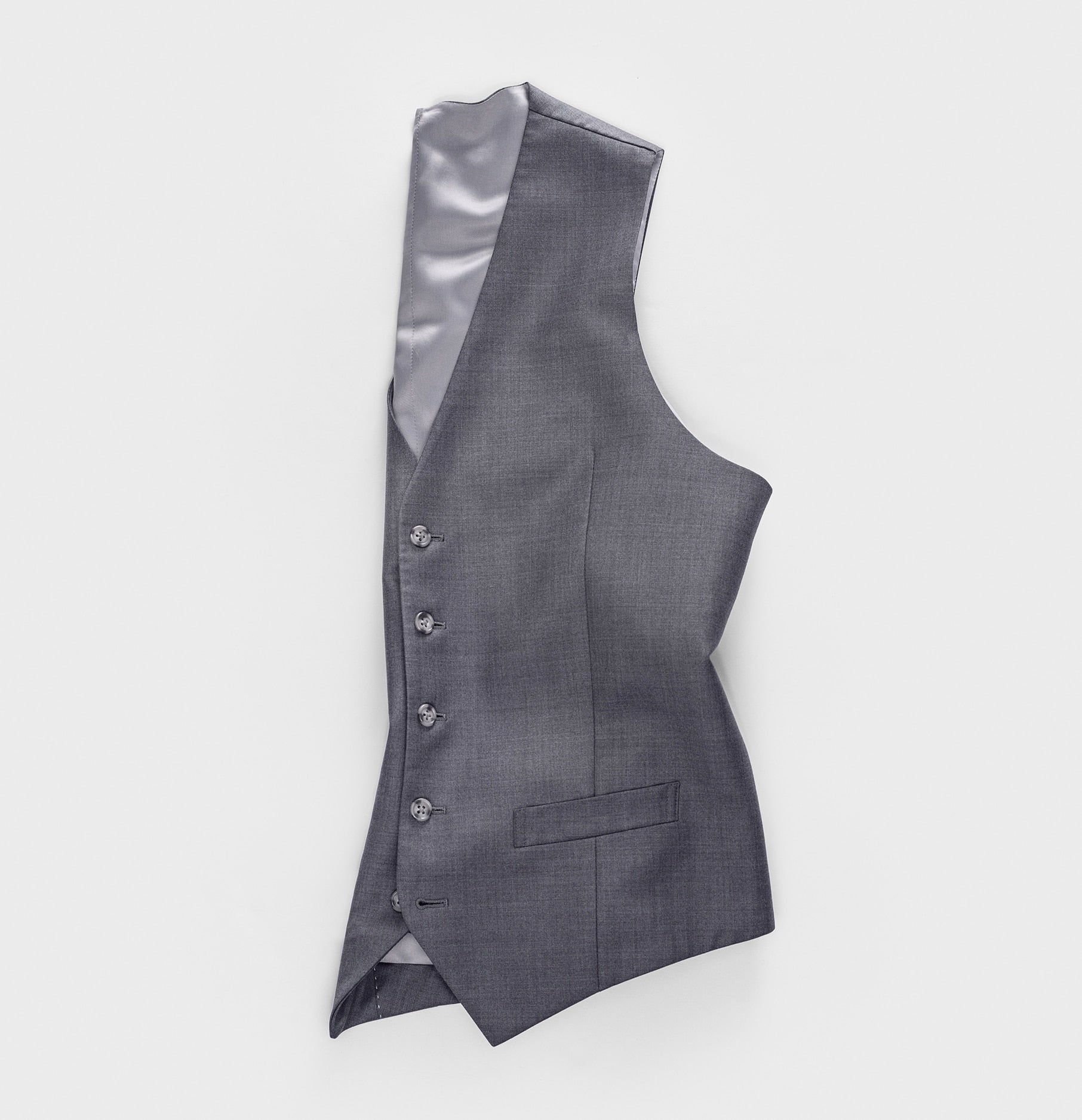 Grey Suit Vest Home Try - On - The Black Tux