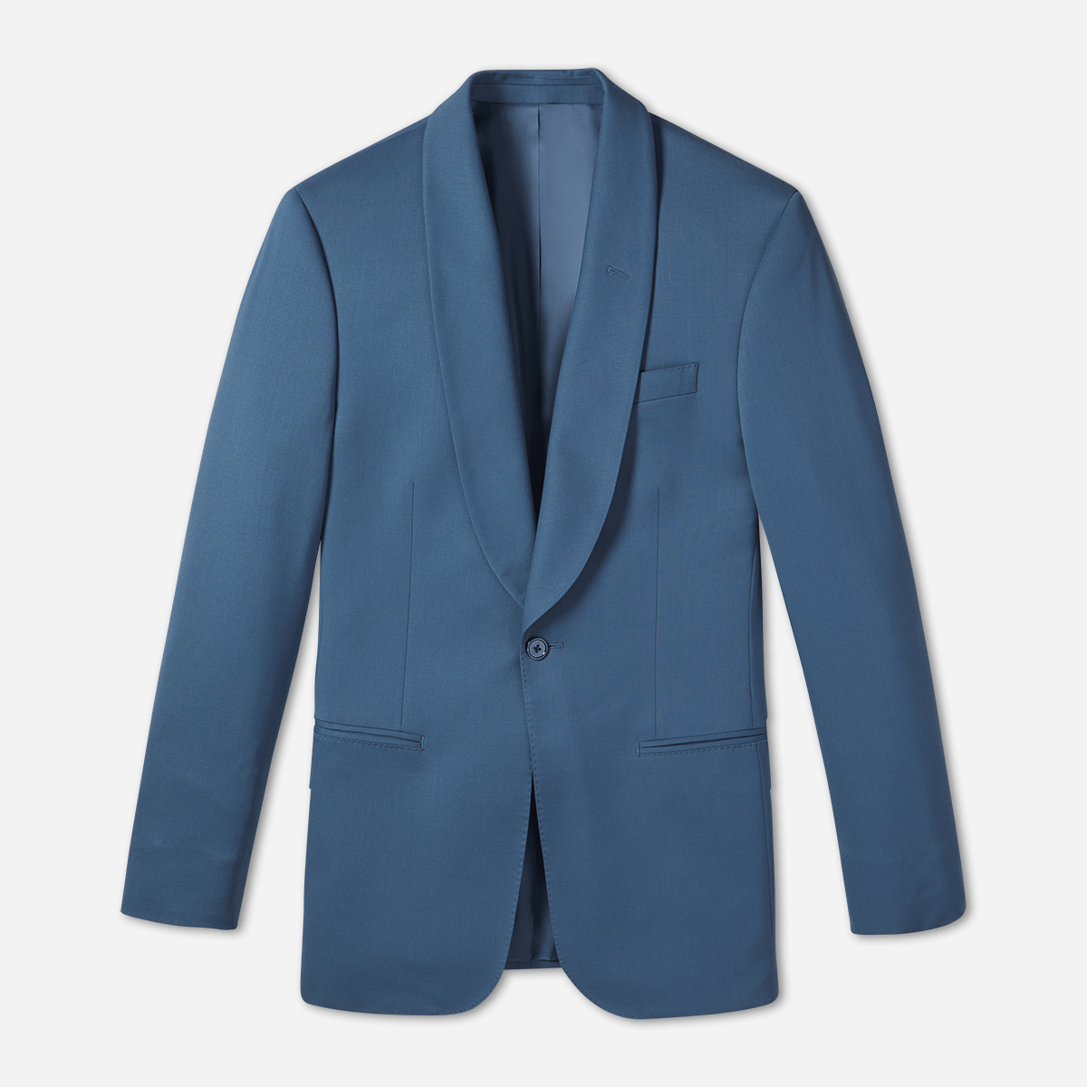 Lake Blue Shawl Tuxedo Jacket Home Try - On - The Black Tux