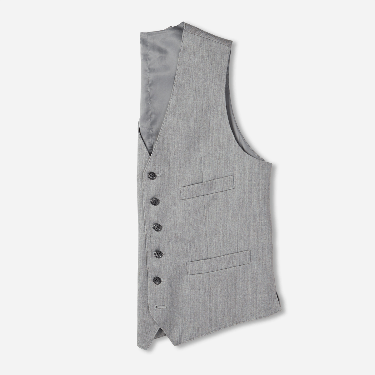 Light Grey Suit Vest Home Try - On - The Black Tux