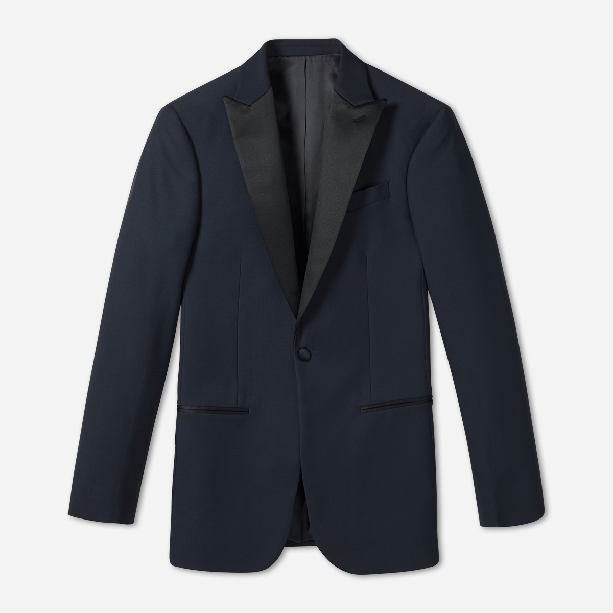 Midnight Blue Tuxedo Jacket Home Try - On - The Black Tux