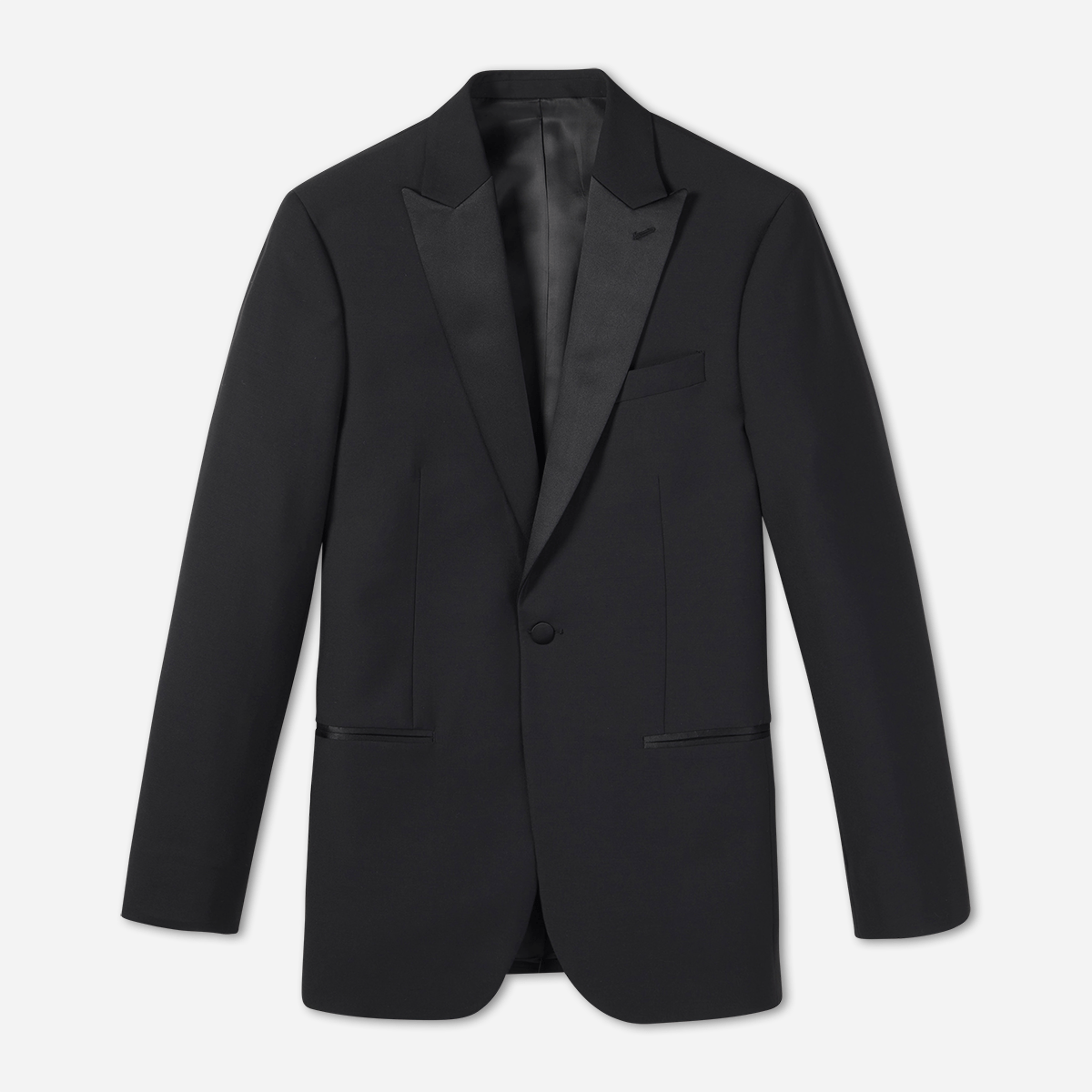 Peak Lapel Tuxedo Jacket Home Try - On - The Black Tux